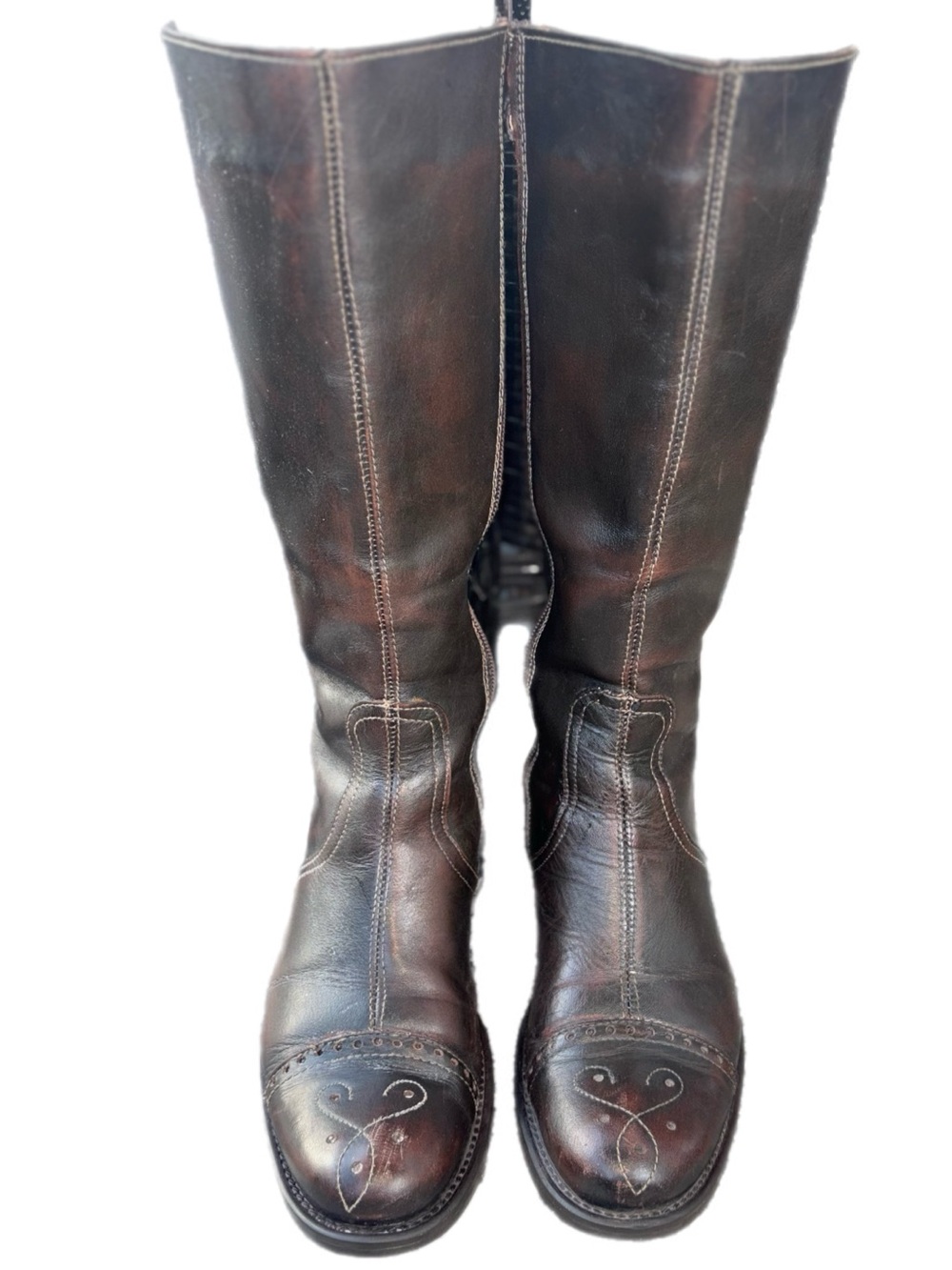 Vintage Italian Handcrafted Leather Knee-High Boots